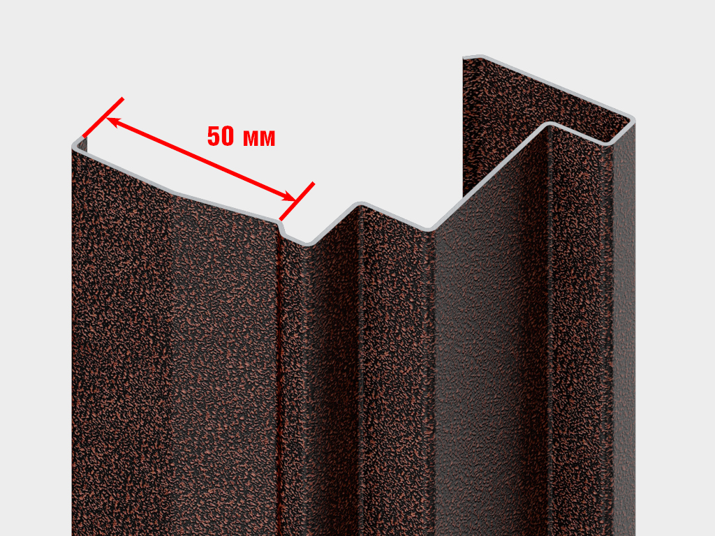 Оцинкованная стальная рама из цельногнутого профиля 1,5 мм. Широкий С-образный наличник шириной 50 мм.